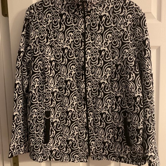 Rafael Sport Women's 1X Long Sleeve Full Zip Black & White Light Jacket - Picture 2 of 9